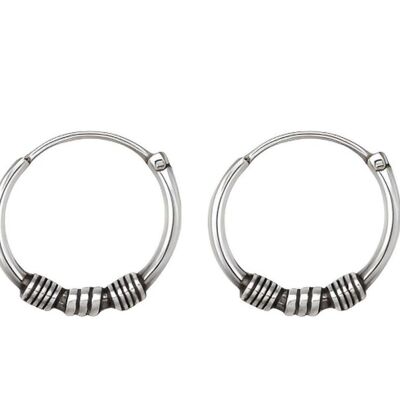 925 Sterling Silver Bali Hoops