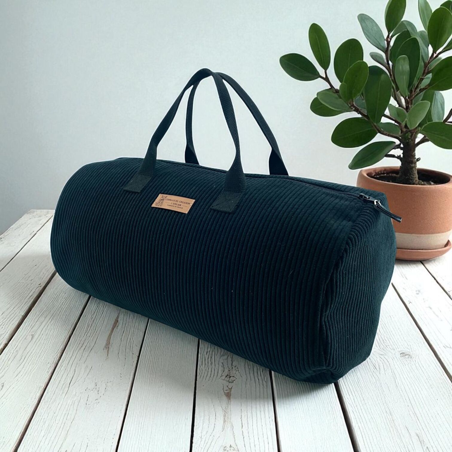 Borsone, "velluto a coste" nero