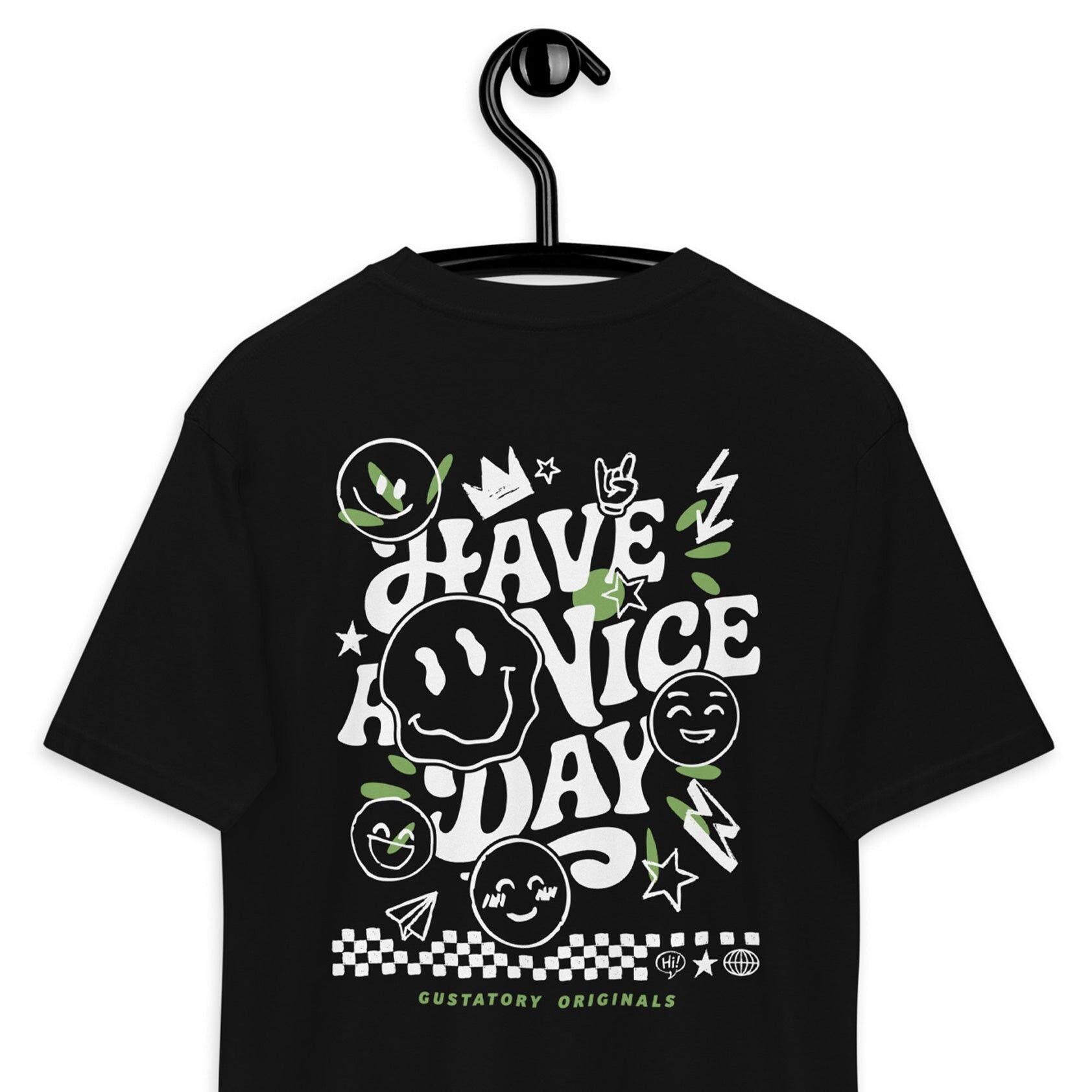 Camiseta bordada de algodón grueso GUSTATORY Originals Have A Nice Day