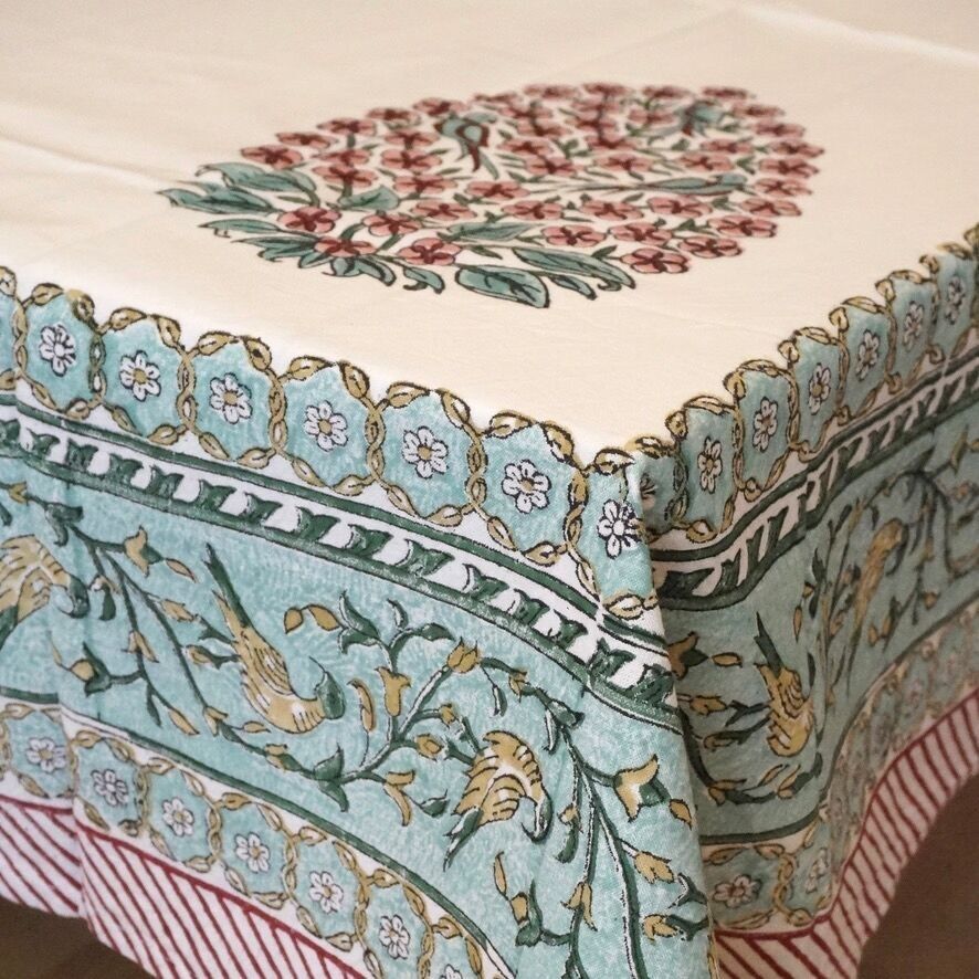 Rechteckige Tischdecke aus Baumwolle mit „Jaipur“-Aufdruck