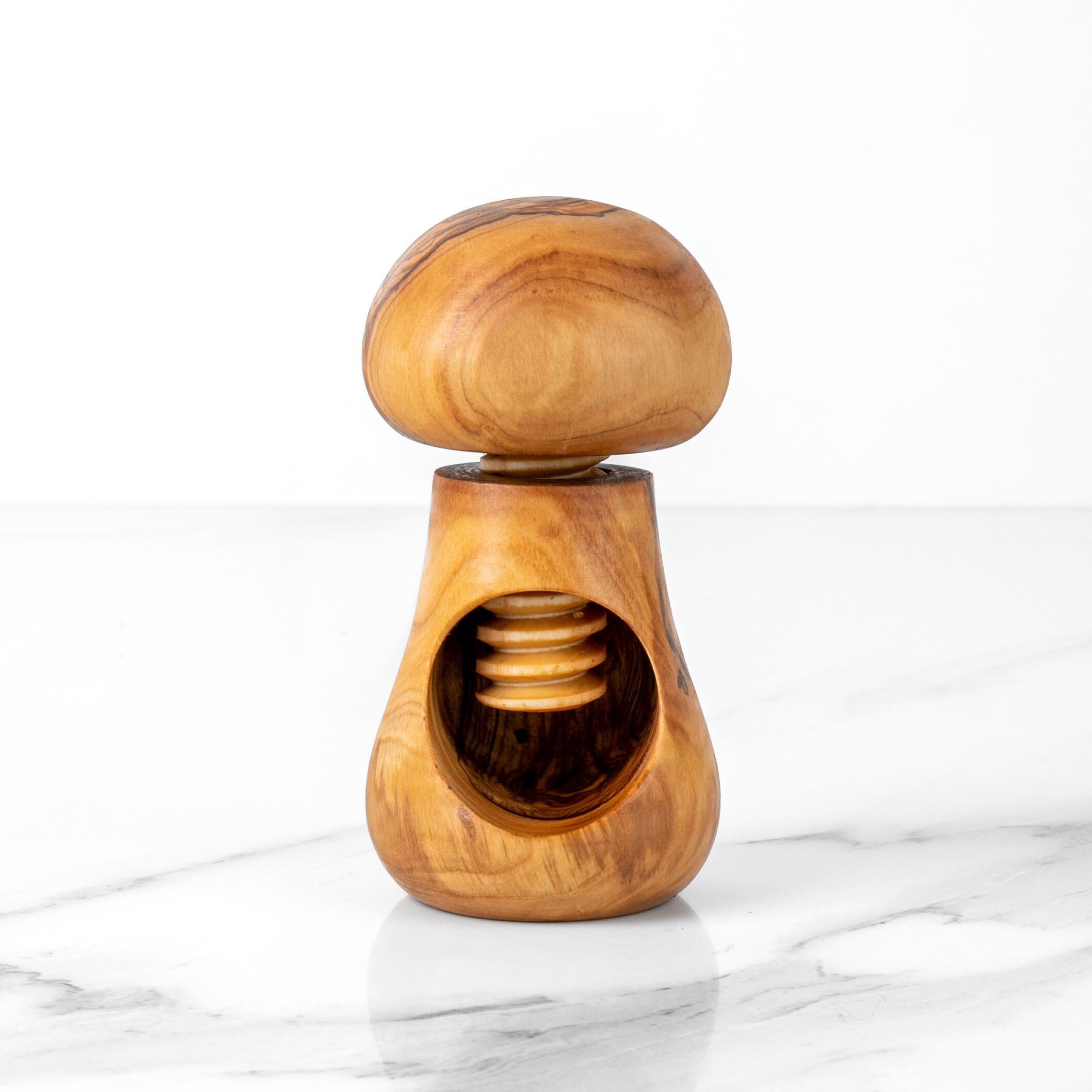 Mushroom Nut Crusher Olive Wood