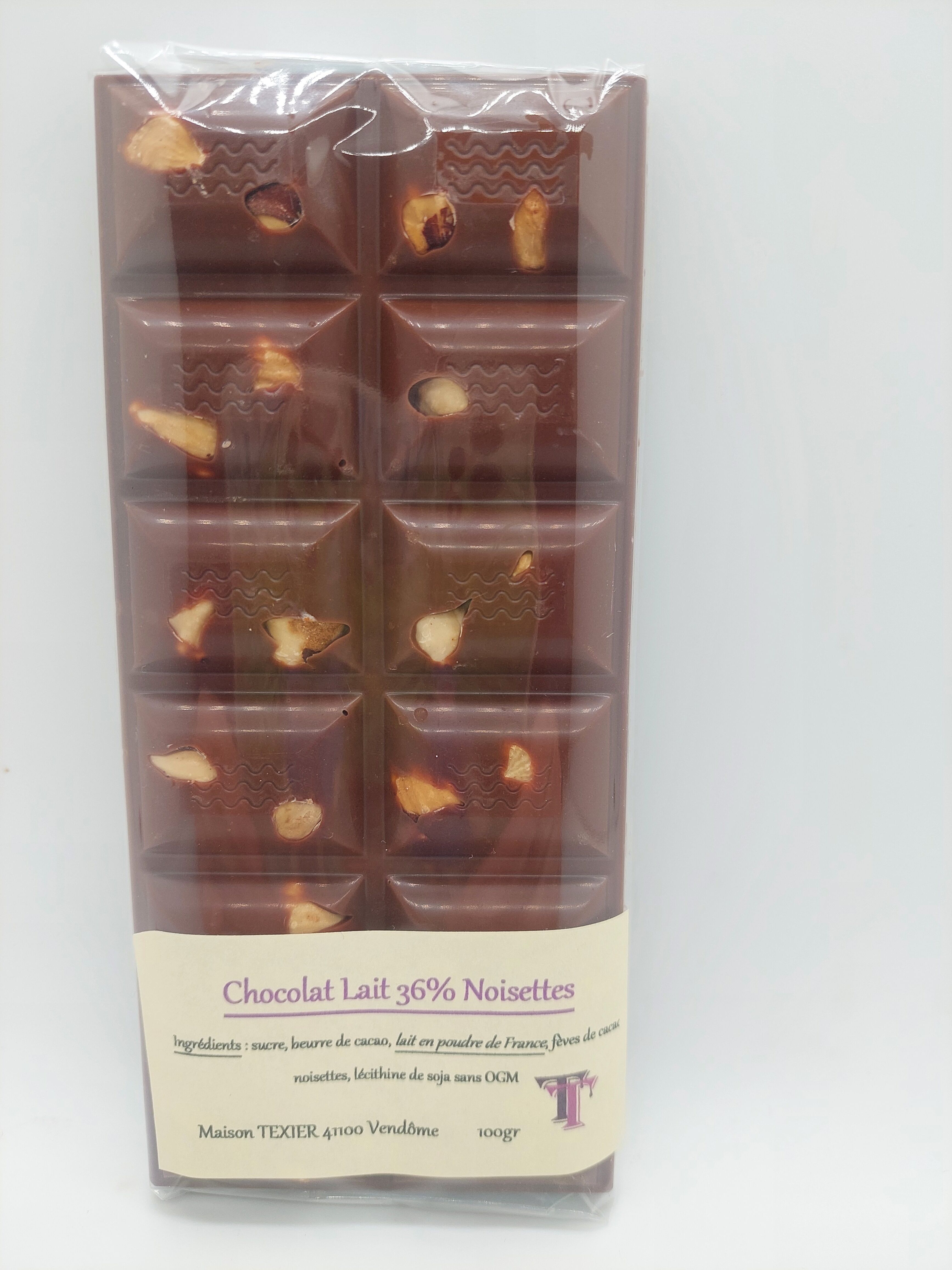 36% milk chocolate and roasted hazelnut tablet