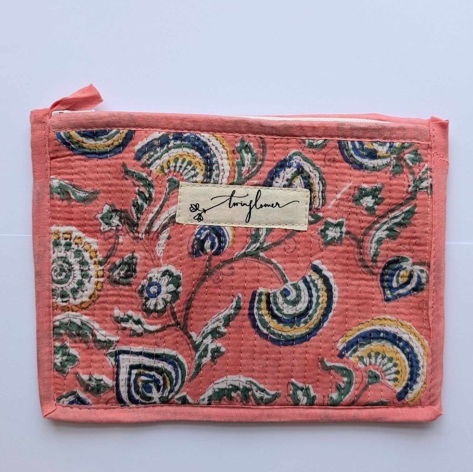 Sac à main matelassé de taille moyenne à imprimé floral rose