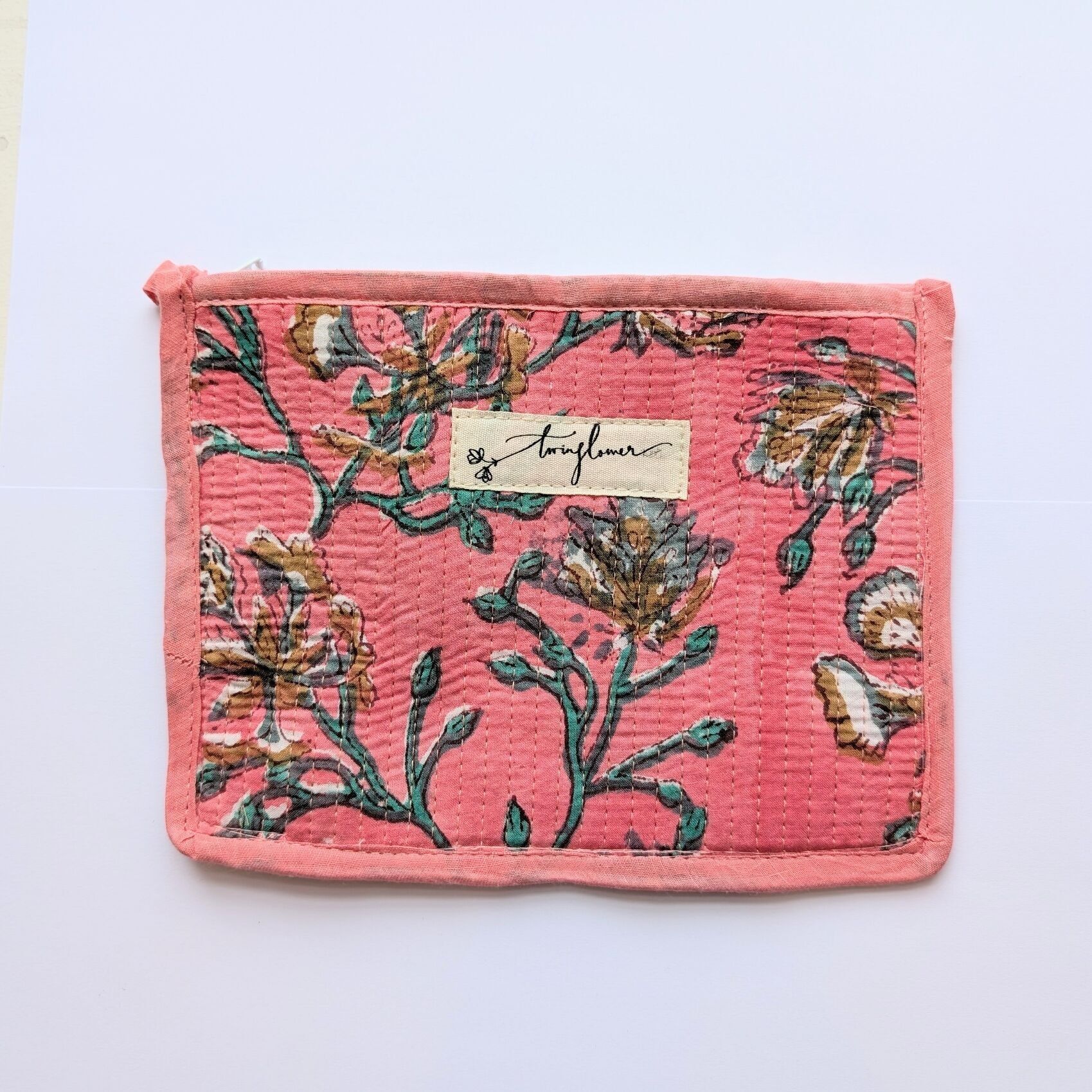 Sac à main matelassé de taille moyenne à imprimé floral rose