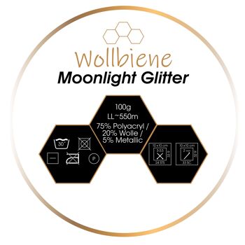 Wollbee Moonlight Glitter Batik Laine à tricoter au crochet avec paillettes 2