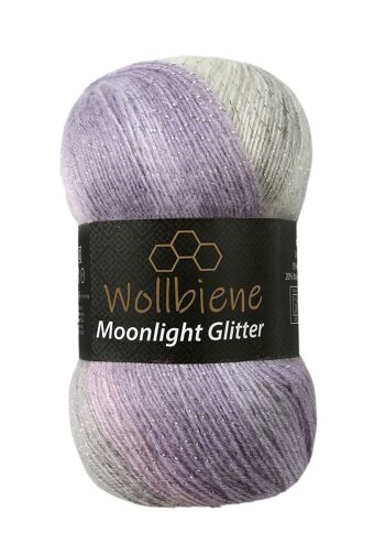 Wollbee Moonlight Glitter Batik Laine à tricoter au crochet avec paillettes 4