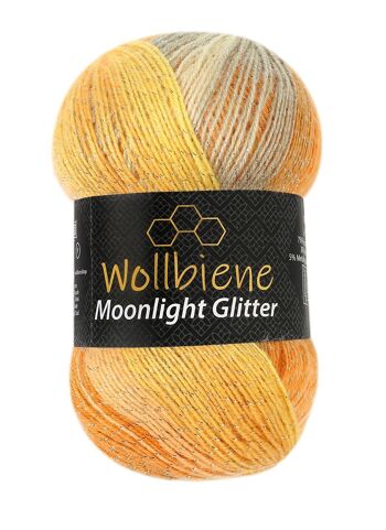 Wollbee Moonlight Glitter Batik Laine à tricoter au crochet avec paillettes 7