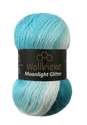 Wollbee Moonlight Glitter Batik Laine à tricoter au crochet avec paillettes 11