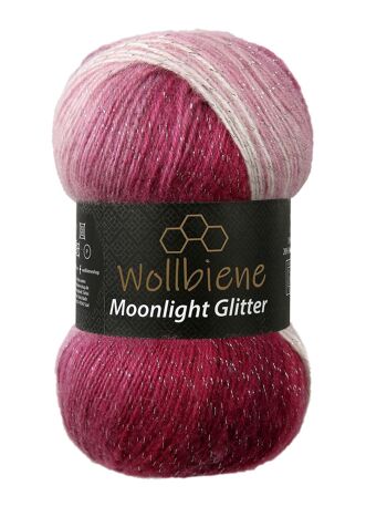 Wollbee Moonlight Glitter Batik Laine à tricoter au crochet avec paillettes 12