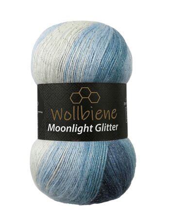 Wollbee Moonlight Glitter Batik Laine à tricoter au crochet avec paillettes 13