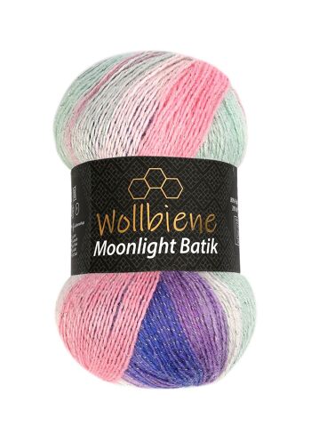 Wollbee Moonlight Glitter Batik Laine à tricoter au crochet avec paillettes 18