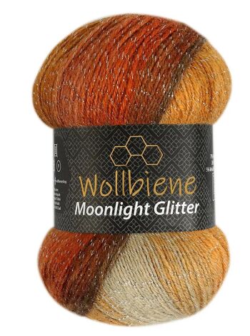 Wollbee Moonlight Glitter Batik Laine à tricoter au crochet avec paillettes 19