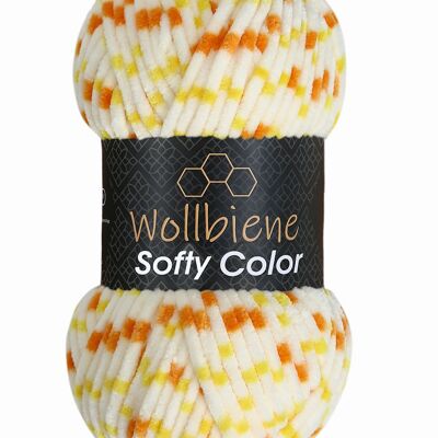 Wollbiene Softy Color weiß orange gelb 116
