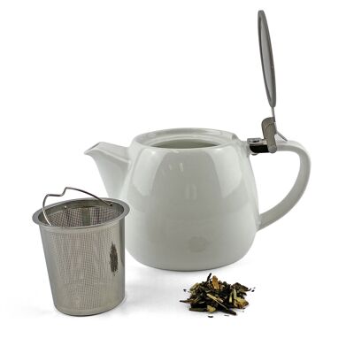 Teastreet Teekanne mit Teefilter | Porzellan | 650 ml | Weiß