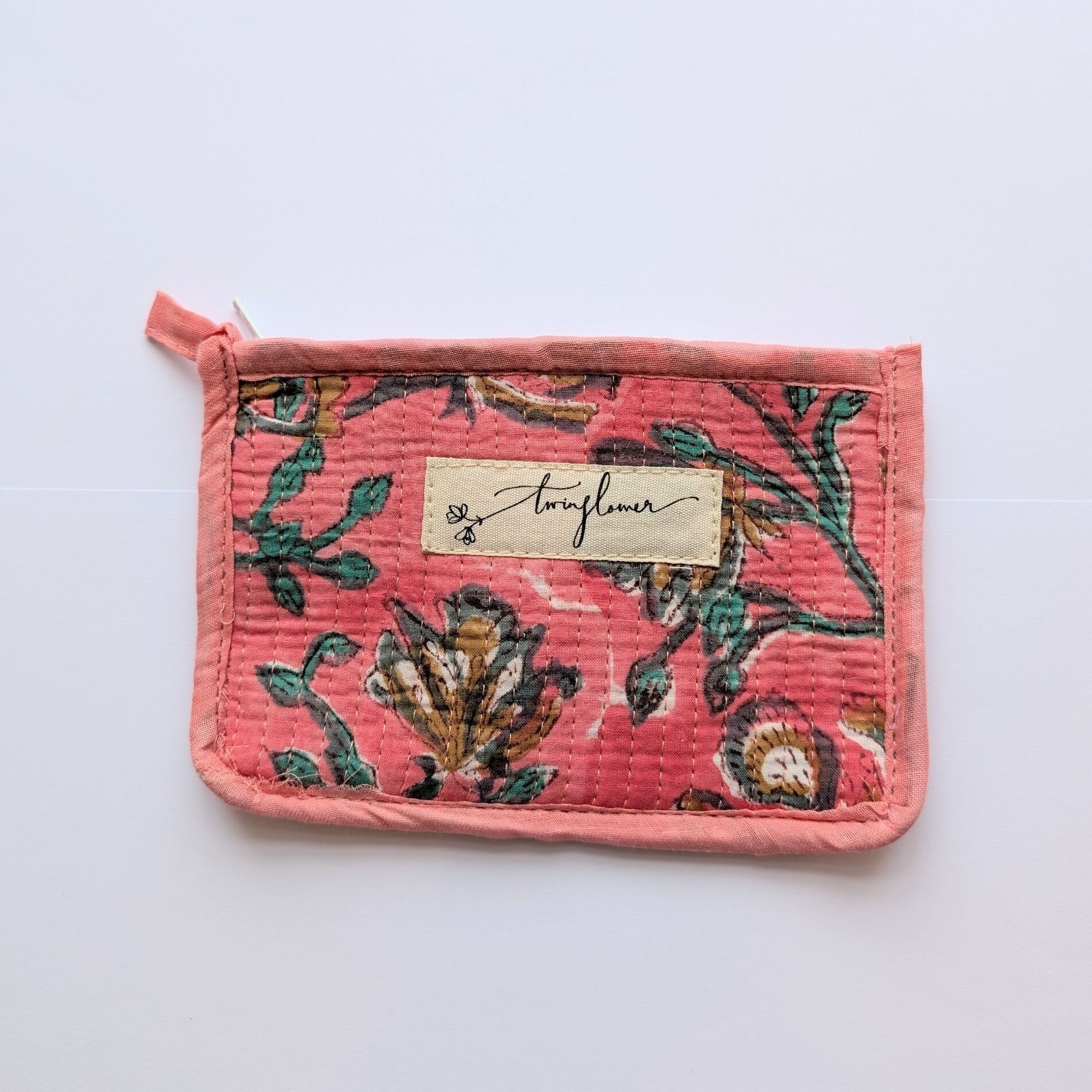Petit sac à main matelassé à imprimé floral rose