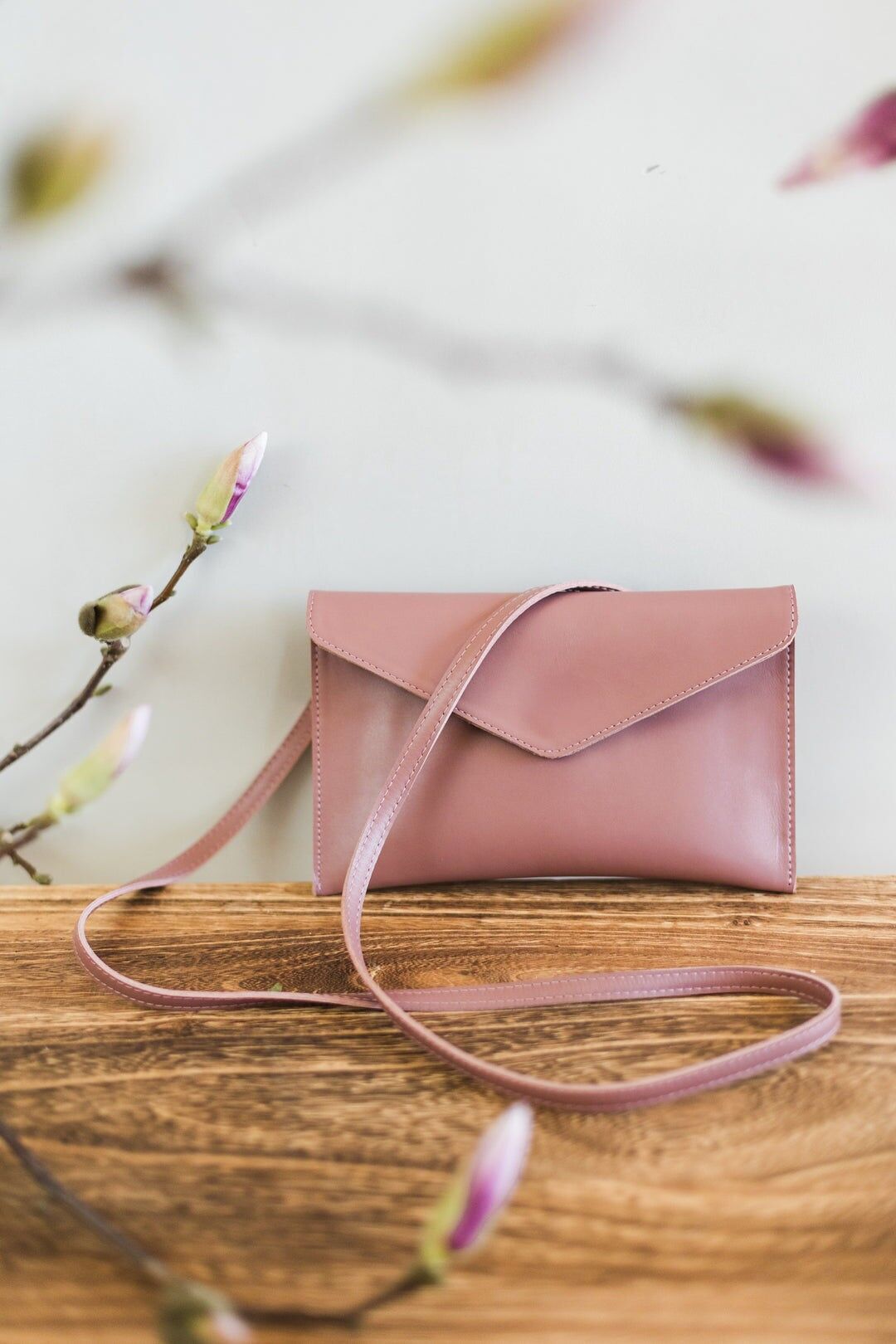 Borsa a mano in pelle: borsa a tracolla - Ivy - Rosa antico