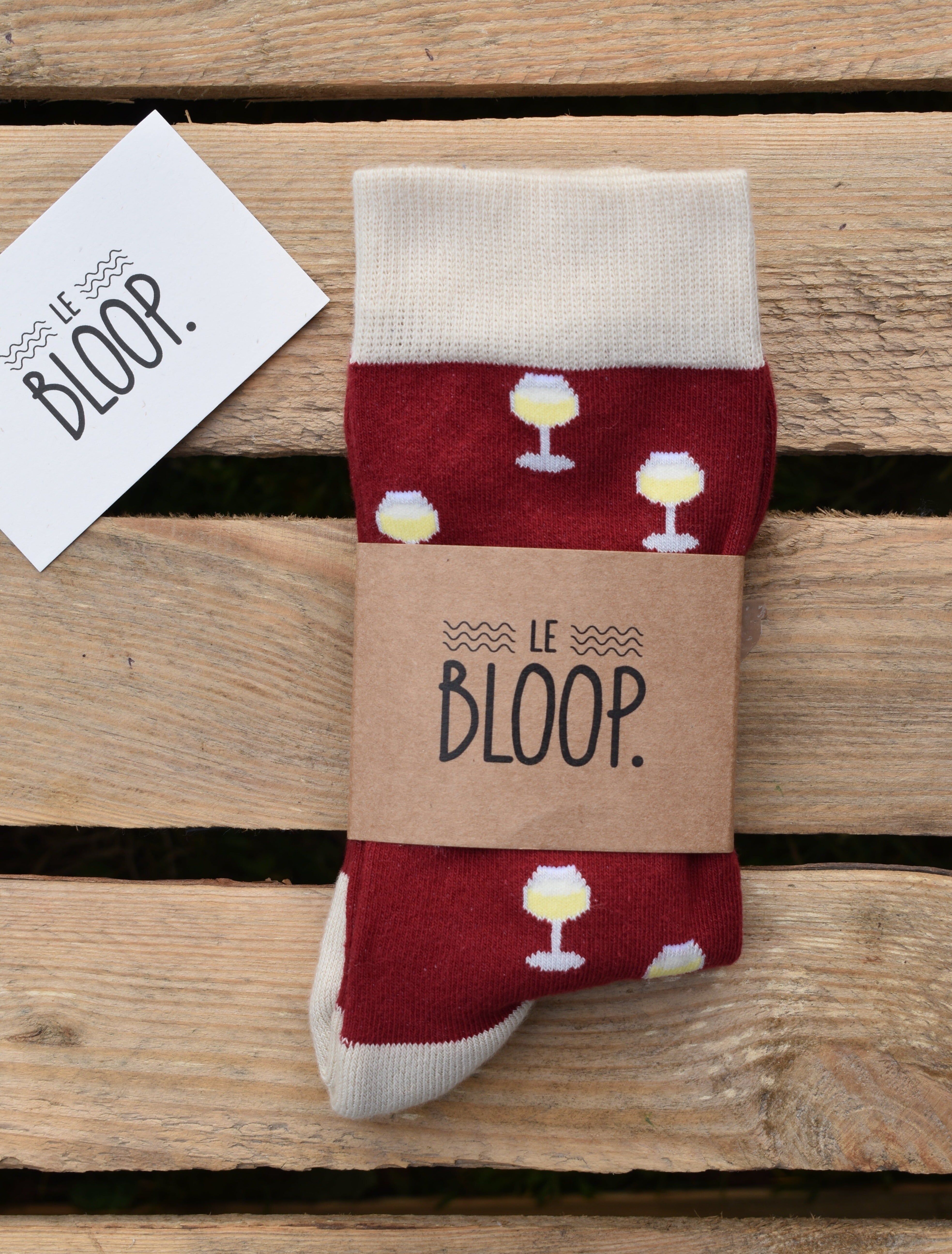 White Wine Patterned Socks