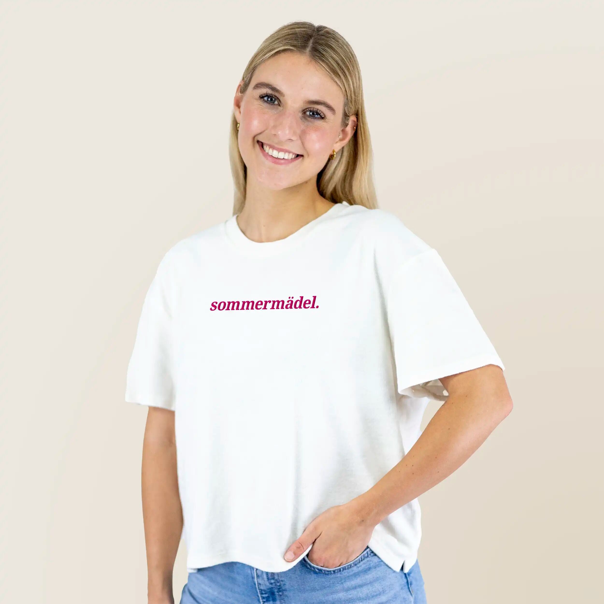 Frottee Damen Shirt sommermädel