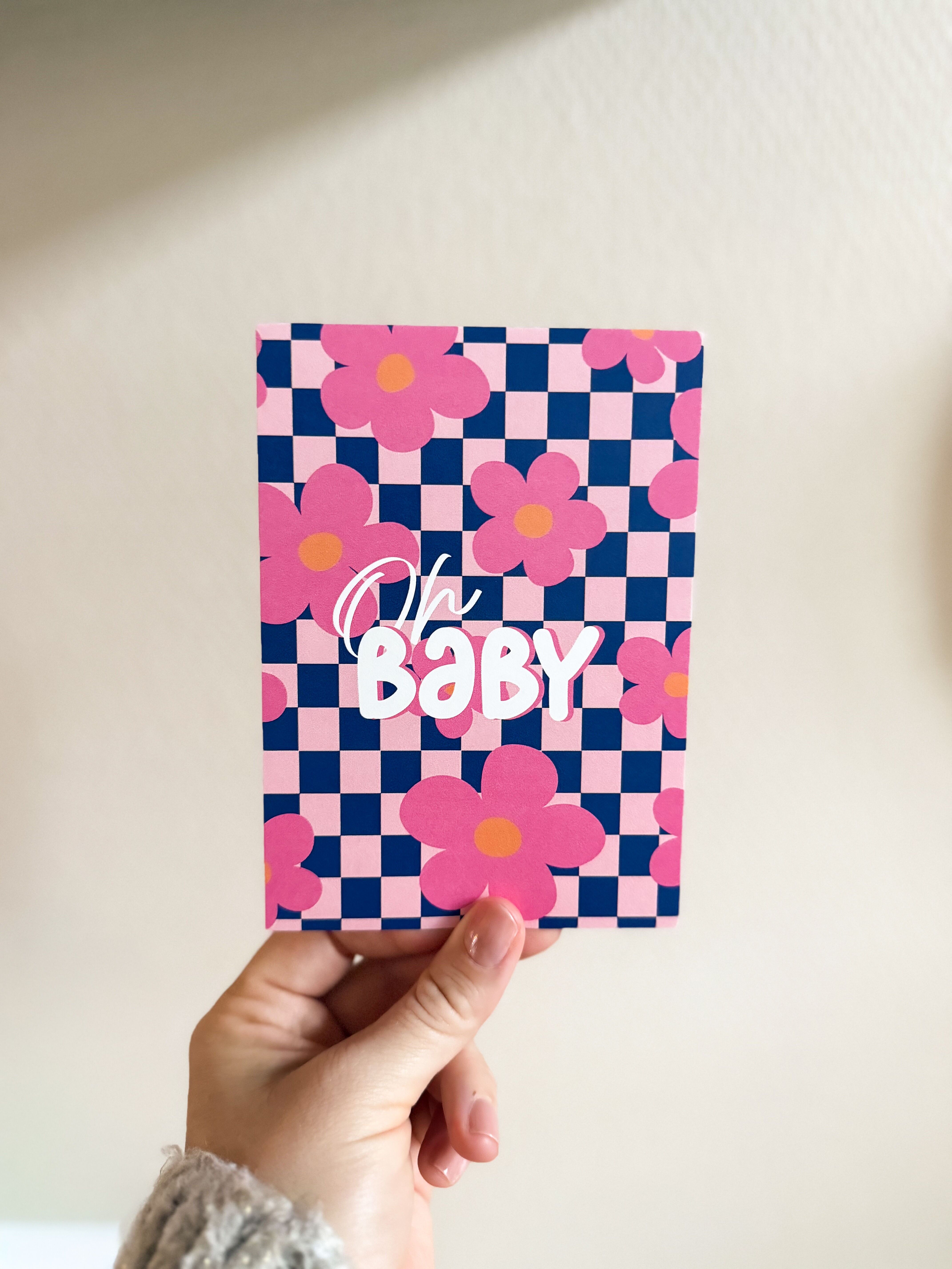 Tarjeta de felicitación Oh Baby rosa Q3.2025