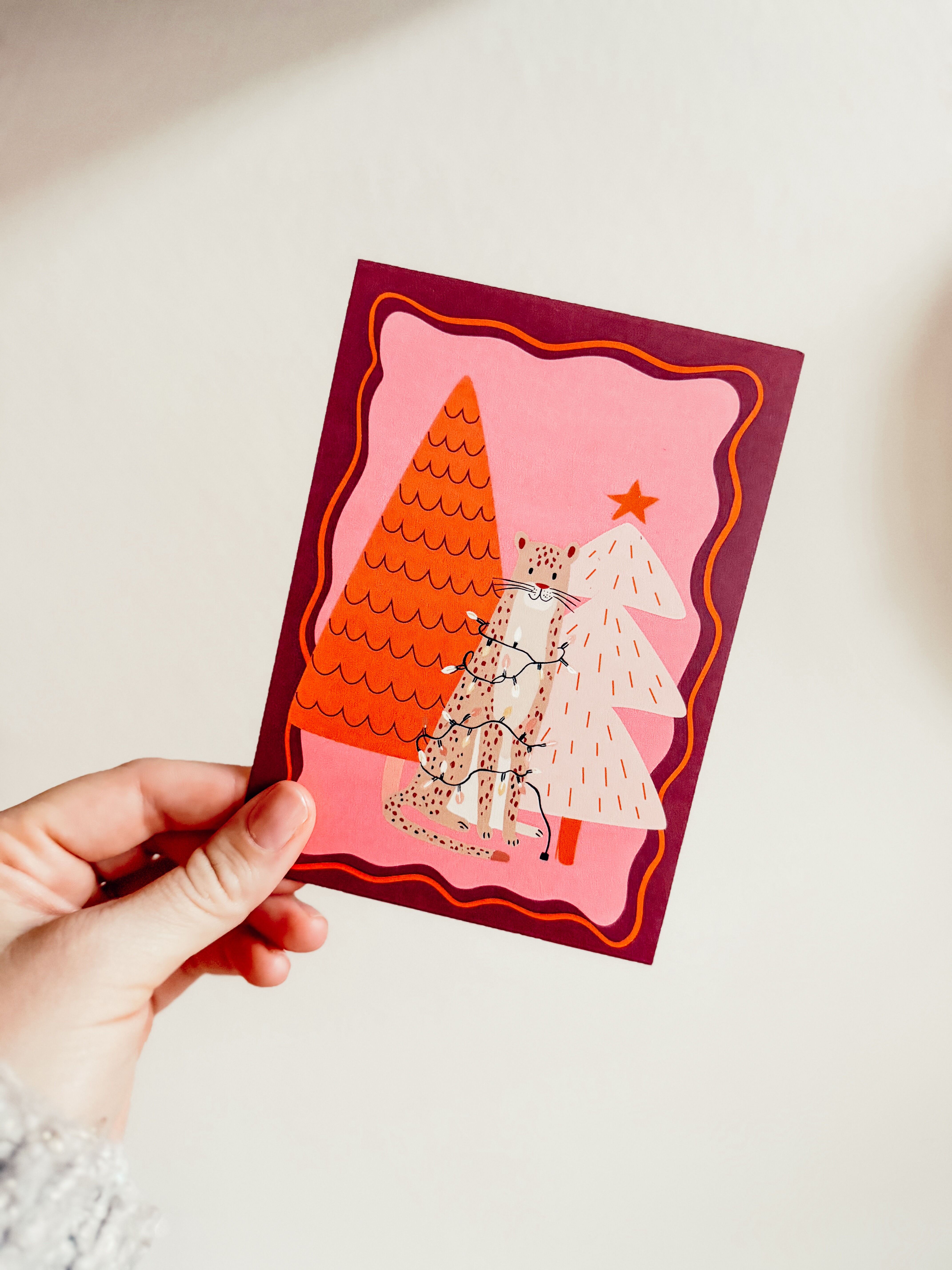 Weihnachtskarte Leopard Weihnachten Q3.2025