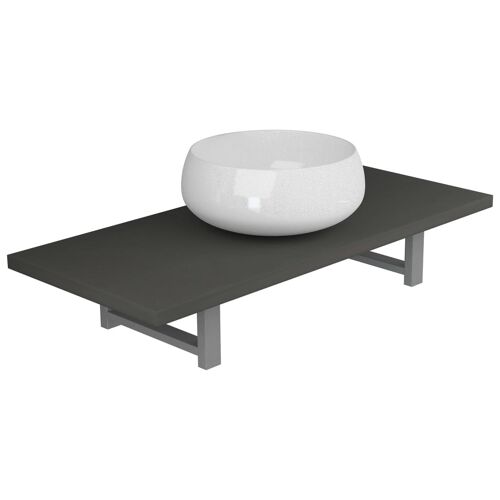 Unique 2-piece bathroom furniture set ceramic gray 8