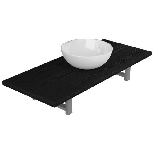 Unique 2-piece bathroom furniture set ceramic black 2