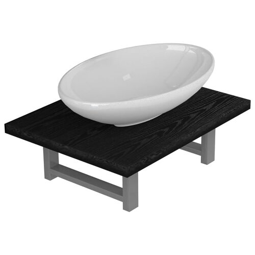 Unique 2-piece bathroom furniture set ceramic black 3