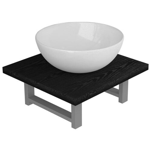 Unique 2-piece bathroom furniture set ceramic black 4