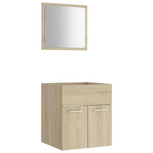 Unique 2-piece bathroom furniture set chipboard sonoma oak 1