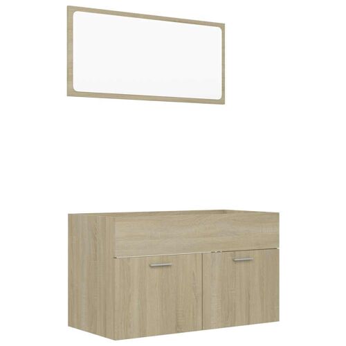 Unique 2-piece bathroom furniture set chipboard sonoma oak 2