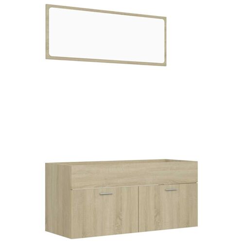 Unique 2-piece bathroom furniture set chipboard sonoma oak 4