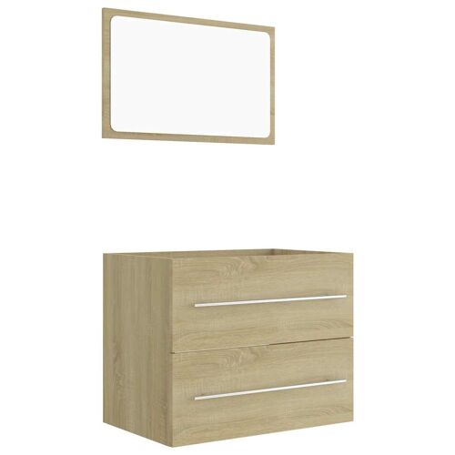 Unique 2-piece bathroom furniture set chipboard sonoma oak 5