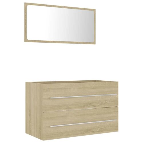 Unique 2-piece bathroom furniture set chipboard sonoma oak 6