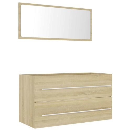 Unique 2-piece bathroom furniture set chipboard sonoma oak 7