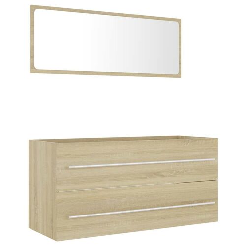 Unique 2-piece bathroom furniture set chipboard sonoma oak 8