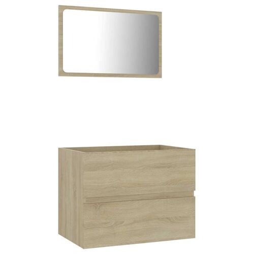 Unique 2-piece bathroom furniture set chipboard sonoma oak 9