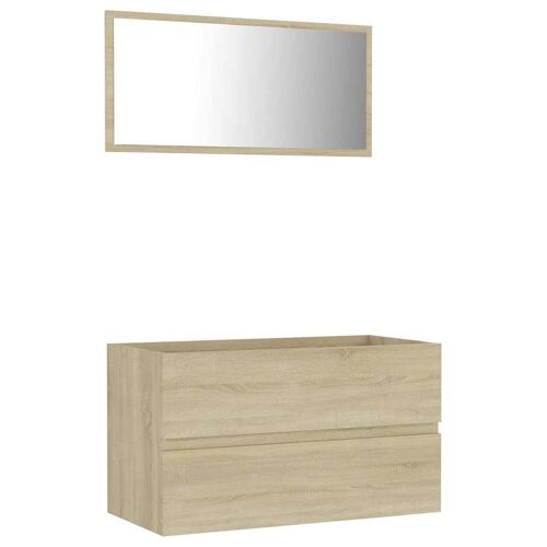 Unique 2-piece bathroom furniture set chipboard sonoma oak 10