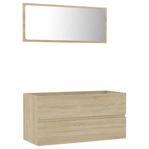 Unique 2-piece bathroom furniture set chipboard sonoma oak 11