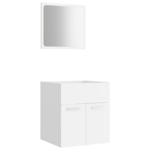 Unique 2-piece bathroom furniture set, chipboard, white 1