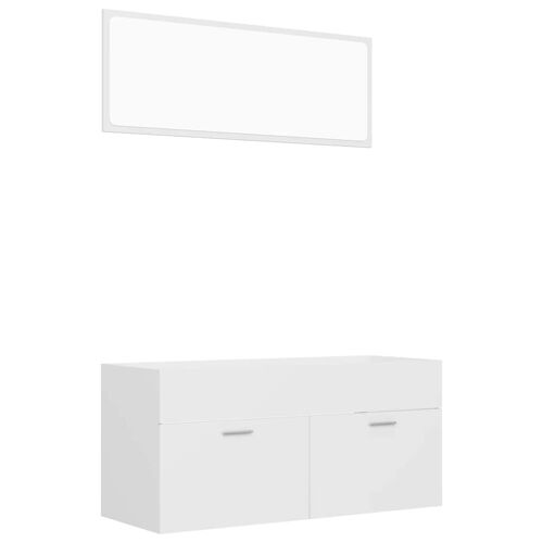Unique 2-piece bathroom furniture set chipboard white 5