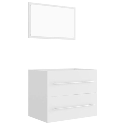 Unique 2-piece bathroom furniture set chipboard white 6