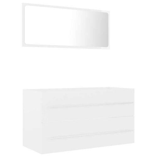 Unique 2-piece bathroom furniture set chipboard white 8