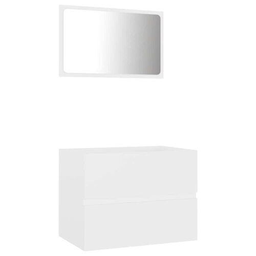 Unique 2-piece bathroom furniture set chipboard white 10