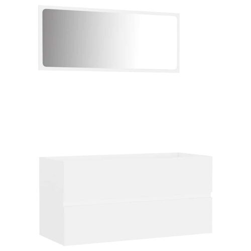 Unique 2-piece bathroom furniture set chipboard white 12