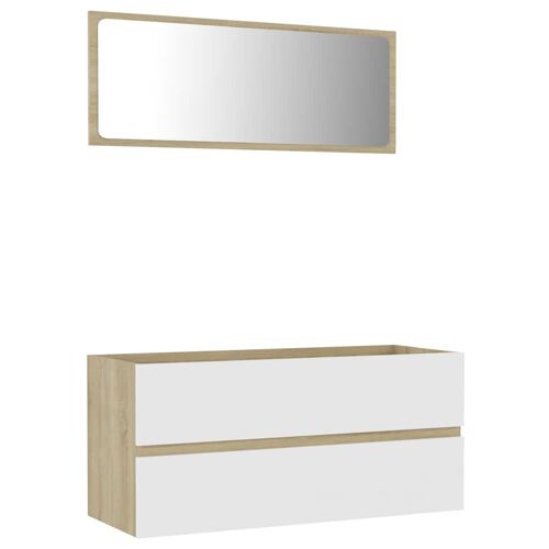 Unique 2-piece bathroom furniture set chipboard white and son 12