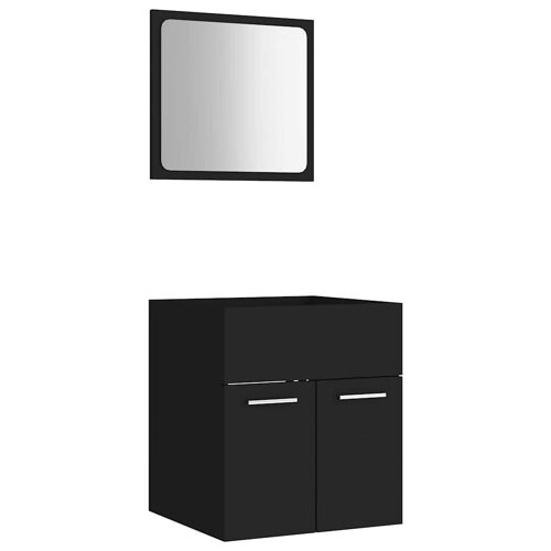 Unique 2-piece bathroom furniture set chipboard black 1