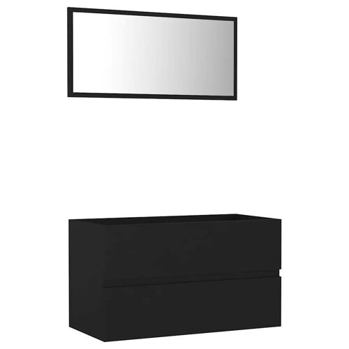 Unique 2-piece bathroom furniture set chipboard black 7