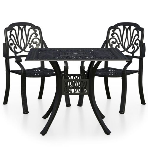 Unique 3-piece Bistro set cast aluminum black 5