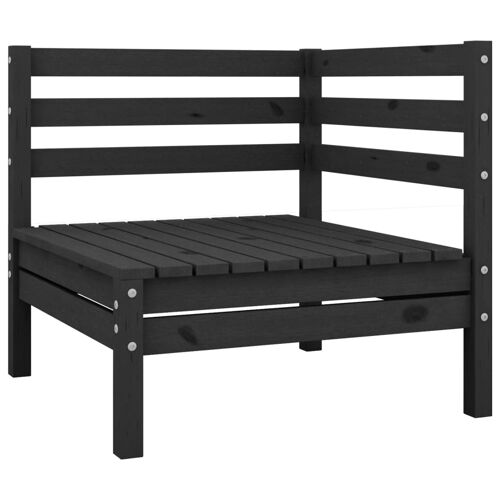 Unique 3-piece lounge set solid pine wood black 1