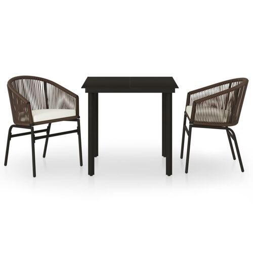 Unique 3-piece garden set brown 30